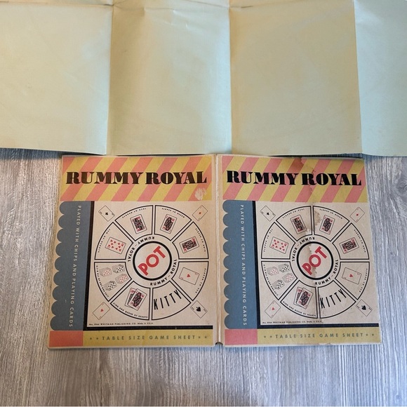 Vintage 1937 RUMMY ROYAL Table Card Game Sheet WHITMAN 2944 *Read Description* - Picture 9 of 10